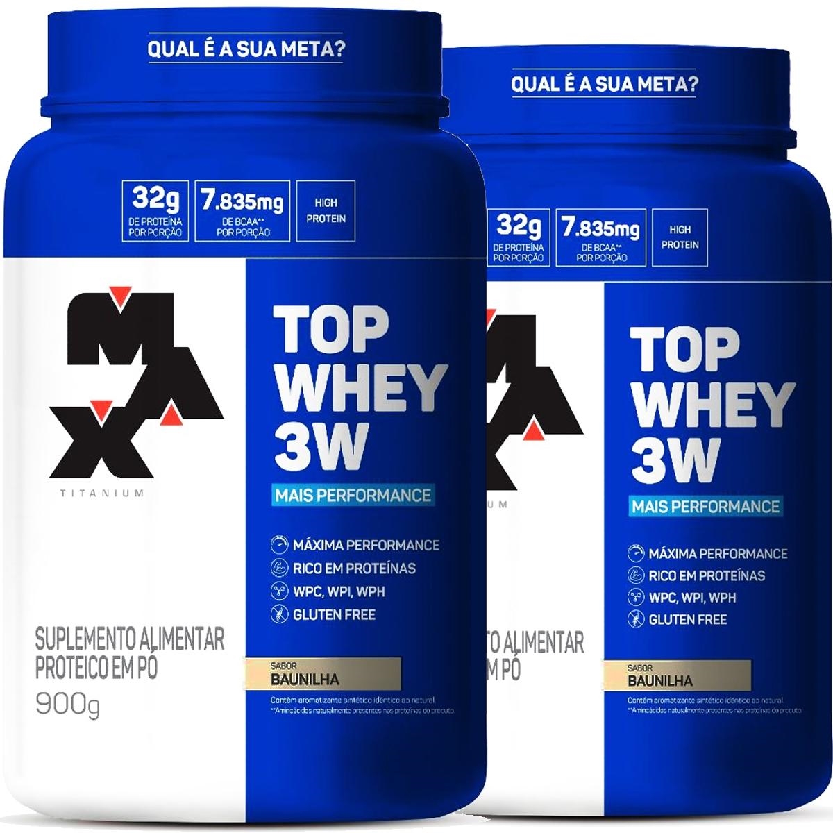 Top Whey W Mais Performance Max Titanium G Baunilha Kit Top