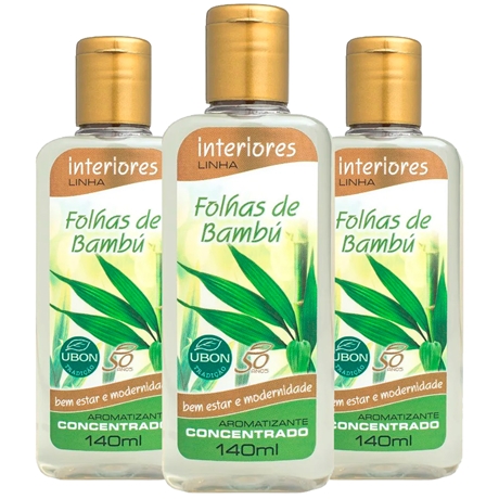 Kit 3 Odorizante de Ambiente Folhas de Bambú Ubon 140mL Kit 3