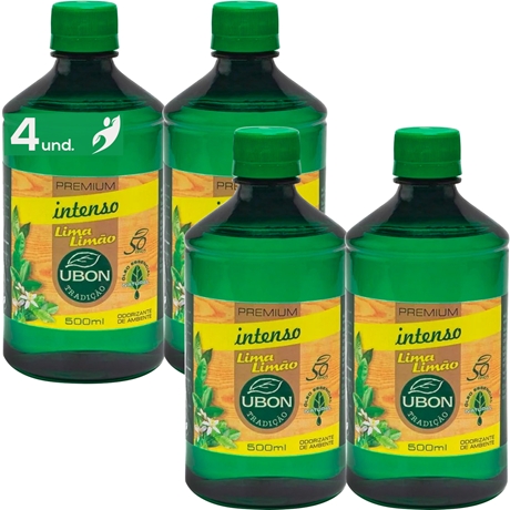 Kit 4 Odorizante de Ambiente Lima Limão Ubon Tradição 500mL Kit 4