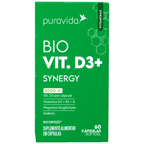 Vitamina D3 Synergy Puravida 60 Cápsulas