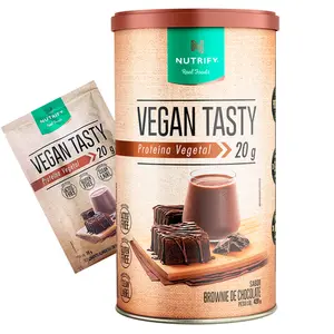 Vegan Tasty Nutrify Sabor Brownie de Chocolate 420g Ganhe Brinde