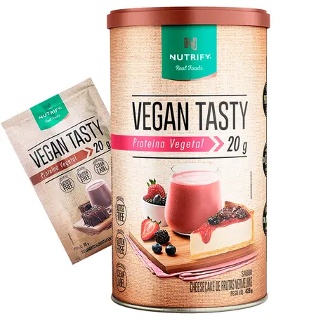Vegan Tasty Nutrify Cheesecake de Frutas Vermelhas 420g Ganhe Brinde
