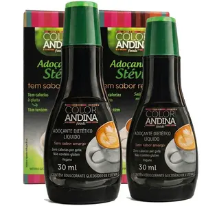 Kit 2 Adoçante de Stévia Líquido 100% Natural Color Andina Food 30ml