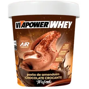 Pasta de Amendoim com Whey Protein Vitapower Chocolate Crocante Trufado 600g