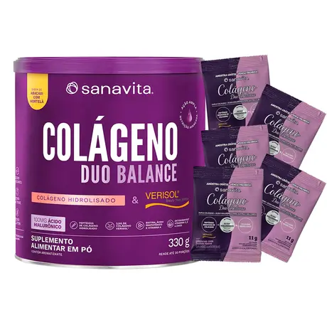 Colágeno Duo Balance Sanavita Abacaxi com Hortelã 330g Ganhe Brinde