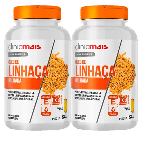 Kit 2 Óleo de Linhaça Clinicmais 60 Cápsulas