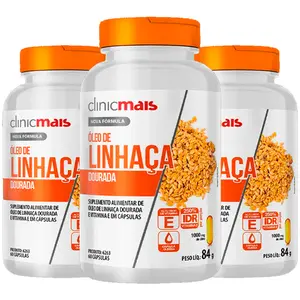 Kit 3 Óleo de Linhaça Clinicmais 60 Cápsulas
