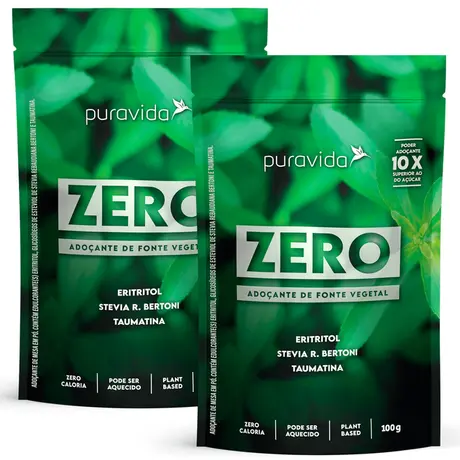 Kit 2 Adoçante Natural Zero Puravida 100g