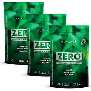 Kit 3 Adoçante Natural Zero Puravida 100g