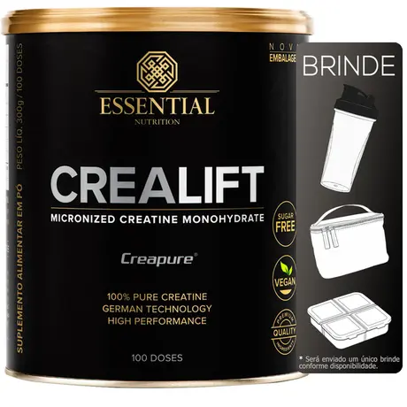 Crealift Creapure Essential Nutrition 300g Ganhe Presente