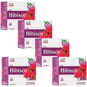 Kit 5 Chá de Hibisco Chá Mais 10 Sachês