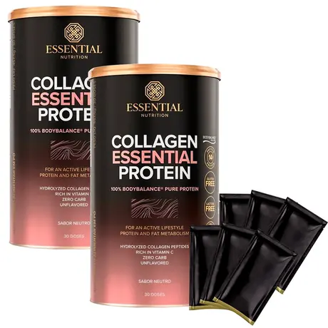 Kit 2 Collagen Essential Protein Neutro 457g + Brinde