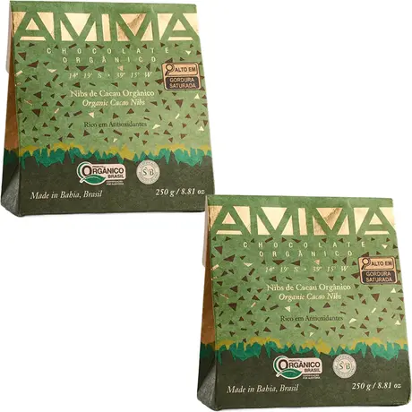 Kit 2 Nibs de Cacau Orgânico Amma 250g