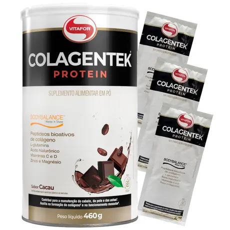 Colagentek Protein Bodybalance Vitafor 460g Cacau Compre e Ganhe