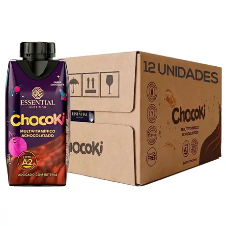 Kit 12 Chocoki Ready Multivitamínico Achocolatado Essential Nutrition 200ml ATACADO