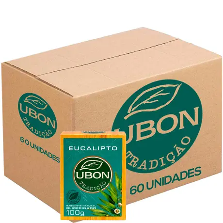 Kit 60 Sabonete Glicerinado Eucalípto Ubon 100g ATACADO