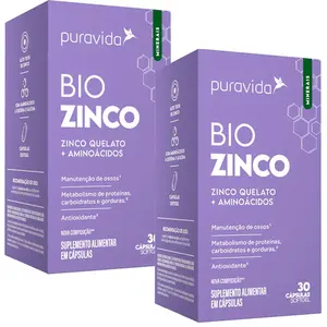 Kit 2 Bio Zinco Quelato Puravida 30 Cápsulas
