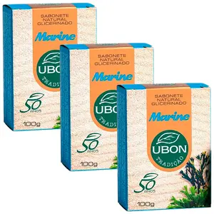 Kit 3 Sabonete Natural Glicerinado Marine Ubon 100g
