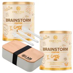 2 Brainstorm Coffee Caramel Latte Essential 274g Ganhe Presente