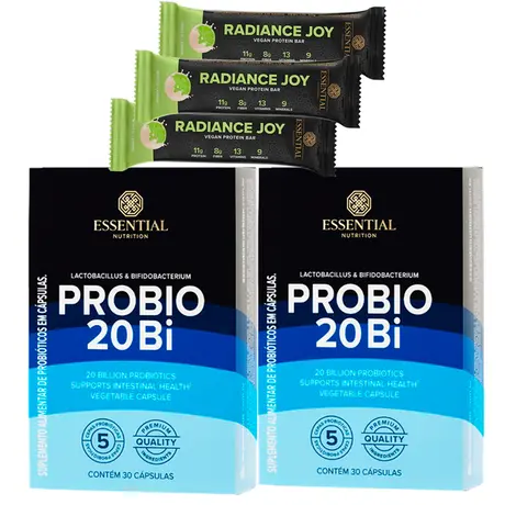 Kit 2 Probio 20Bi Essential Nutrition 30 Cáps Ganhe Brinde