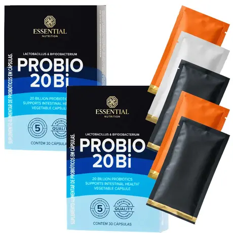 Kit 2 Probio 20Bi Essential Nutrition 30 Cáps Ganhe Brinde