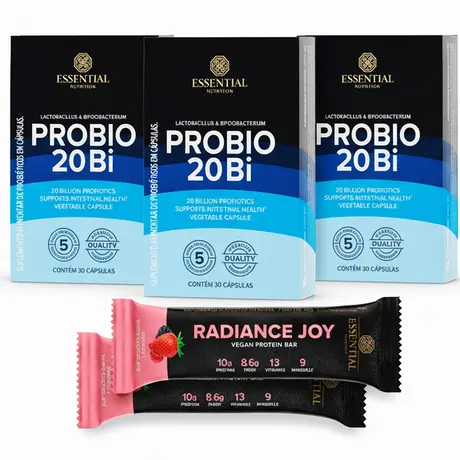 Kit 3 Probio 20Bi Essential Nutrition 30 Cáps Ganhe Brinde
