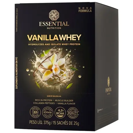 Vanilla Whey Essential Nutrition 15 Sachês de 25g
