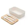 Marmita Essential Nutrition de Fibra de Trigo com Tampa de Bambu