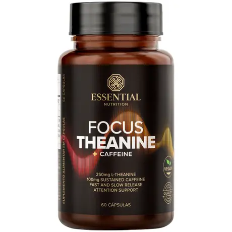Focus Theanine + Cafeína Essential Nutrition 60 Cápsulas