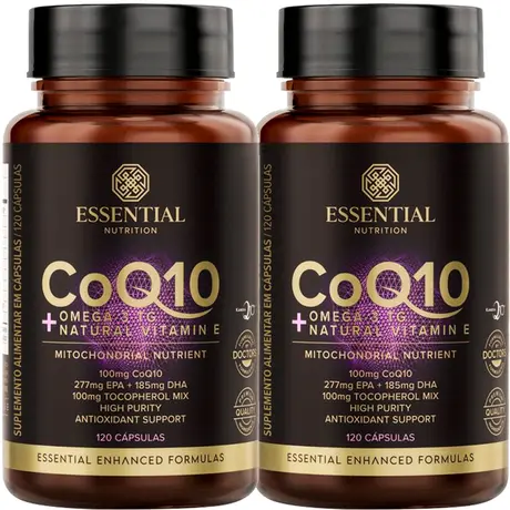 kit 2 Coq10 + Ômega 3 TG Essential Nutrition 120 Cápsulas