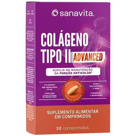 Colágeno Tipo II Advanced Sanavita 30 Comprimidos