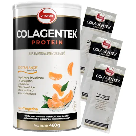 Colagentek Protein Bodybalance Vitafor Tangerina 460g Ganhe Brinde