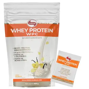 Whey Protein Concentrado Vitafor Pouch 900g Baunilha Ganhe Brinde