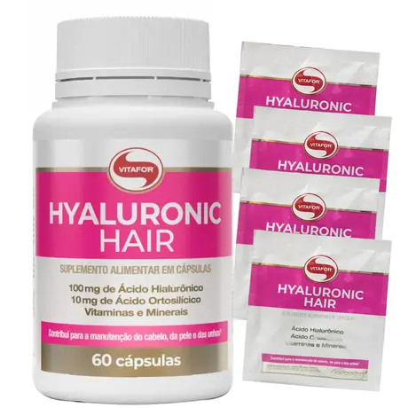 Hyaluronic Hair Vitafor 60 Cápsulas Ganhe Brinde