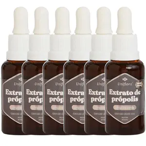 Kit 6 Extrato de Própolis Sem Cera Uniflora Wax Free 30ml