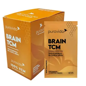 Óleo de Coco Brain TCM Puravida 20 Sachês de 15ml