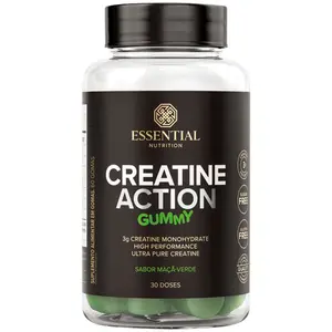 Creatine Action Gummy Essential Nutrition 60 Gomas Maçã Verde