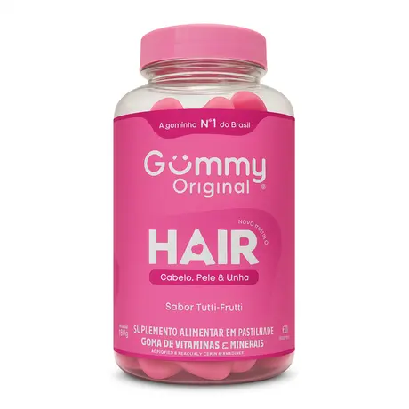 Gummy Hair 60 Gomas Sabor Tutti-Frutti