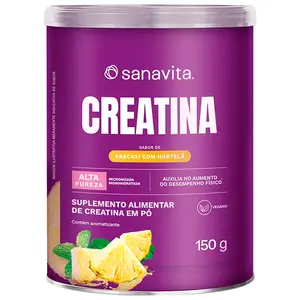 Creatina Sanavita 150g Sabor Abacaxi com Hortelã