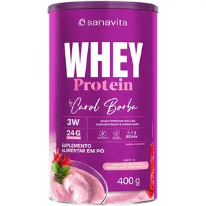 Whey Protein 3W Sanavita 400g Sabor Mousse de Frutas Vermelhas com Hibiscus
