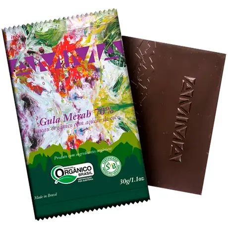 Chocolate Orgânico 70% com Açúcar de Coco Gula Merah Amma 30g