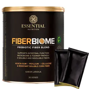 Fiber Biome Essential Nutrition 330g Sabor Laranja Ganhe Brinde