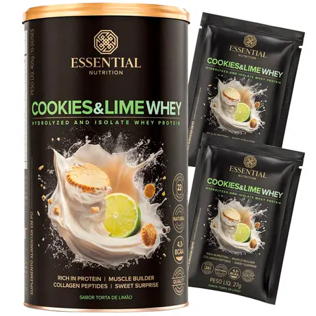 Cookies & Lime Whey Essential Nutrition 405g Ganhe Brinde
