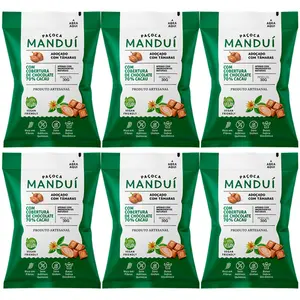 Kit 6 Paçoca com Chocolate 70% Cacau Manduí 30g
