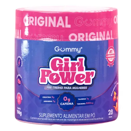 Girl Power Gummy Pré Treino 196g Sabor Morango e Abacaxi