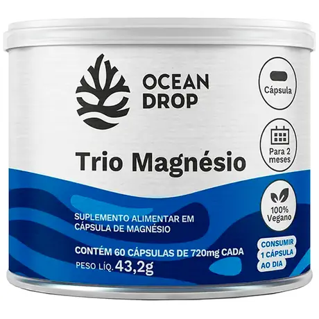 Trio Magnésio Ocean Drop 60 Cápsulas