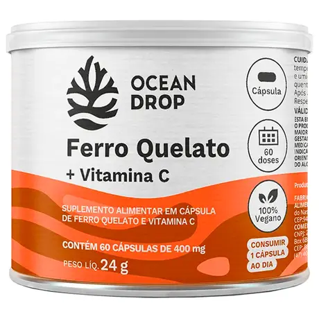 Ferro Quelato Ocean Drop 60 Cápsulas