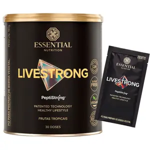 Livestrong PeptiStrong Frutas Tropicais Essential Nutrition 180g Ganhe Brinde