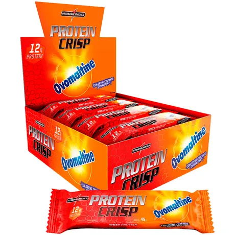Barra de Proteína Protein Crisp Ovomaltine Integralmedica Caixa com 12 Unidades