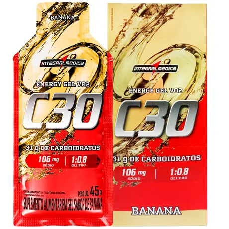 Energy Gel Vo2 C30 Integralmedica CX com 10 Sachês Sabor Banana